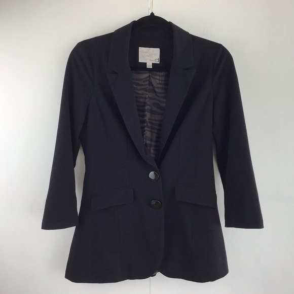 Dynamite two button tailored partially lined black blazer size s/p. - Picture 1 of 9